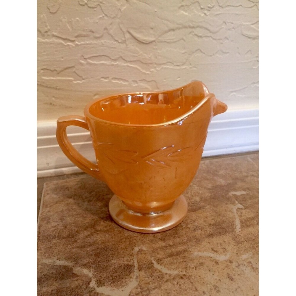 Anchor Hocking Fire King Laurel Peach Luster Creamer